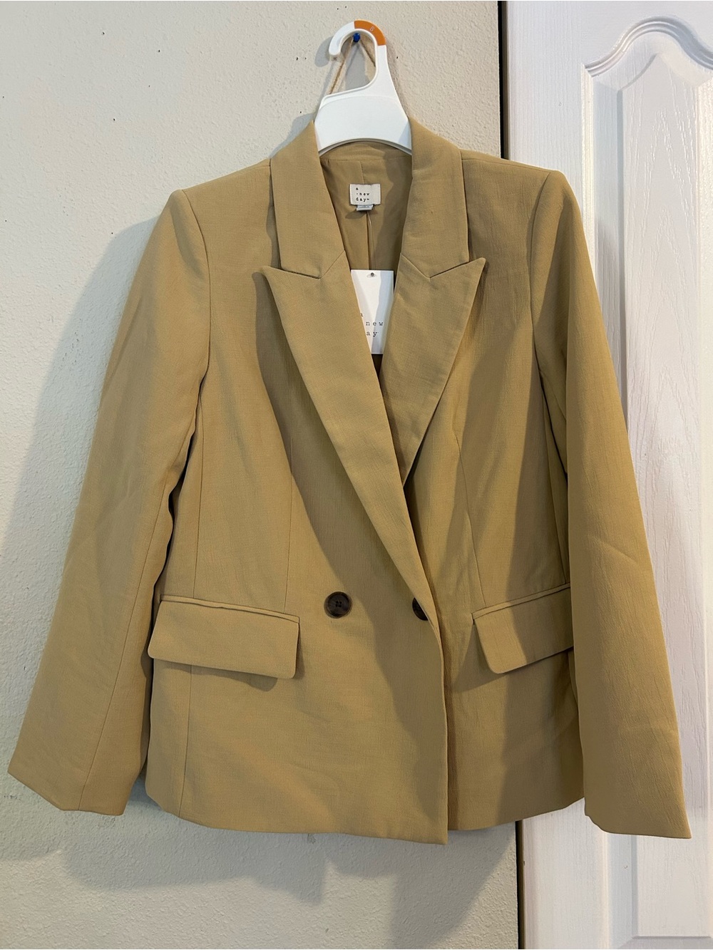 a new day Women's Camel Double-Button Blazer - Picture 4 of 6